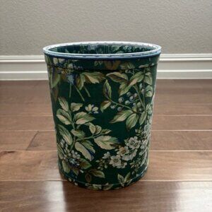 Vintage Laura Ashley Bramble Trash Can Wastebasket w/ Plastic Liner
